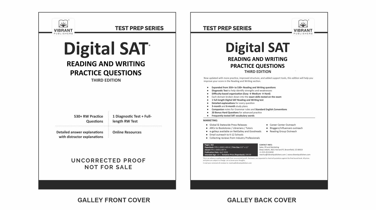 Vibrant Publishers Announces Galley Release of Updated & Expanded Digital SAT Reading and Writing Prep Book